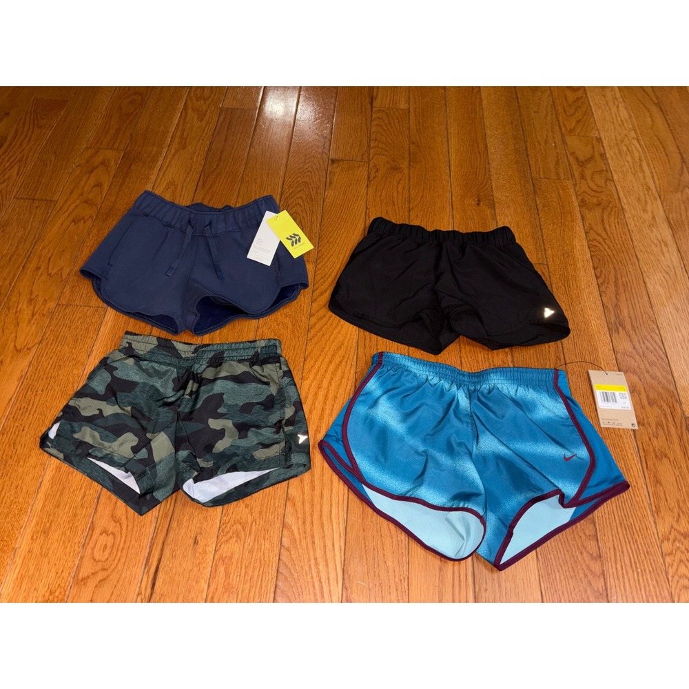 Nike Old Navy All in Motion Kids Athletic Shorts Bundle 4 Size S 6-7 4 Pairs